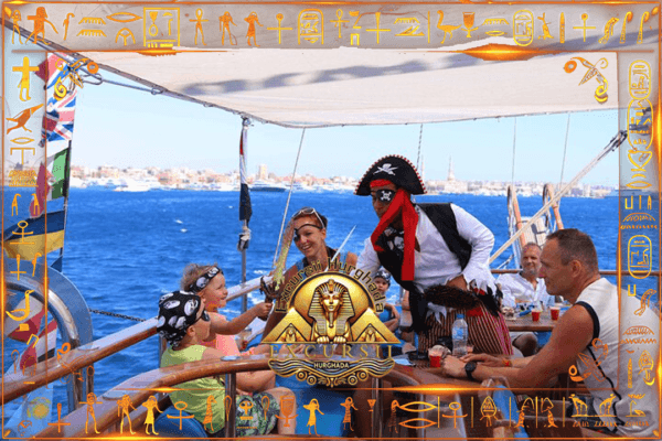 Elite Pirates Sailing Boat cu insulă portocalie - imagine 3