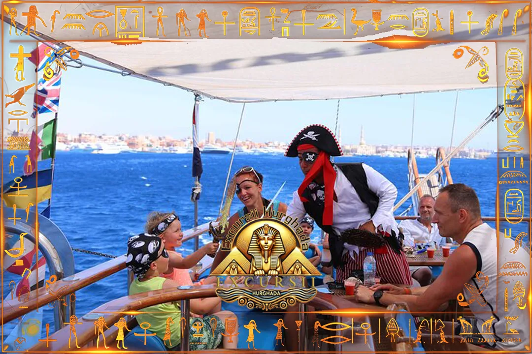 Elite Pirates Sailing Boat cu insulă portocalie - imagine 3