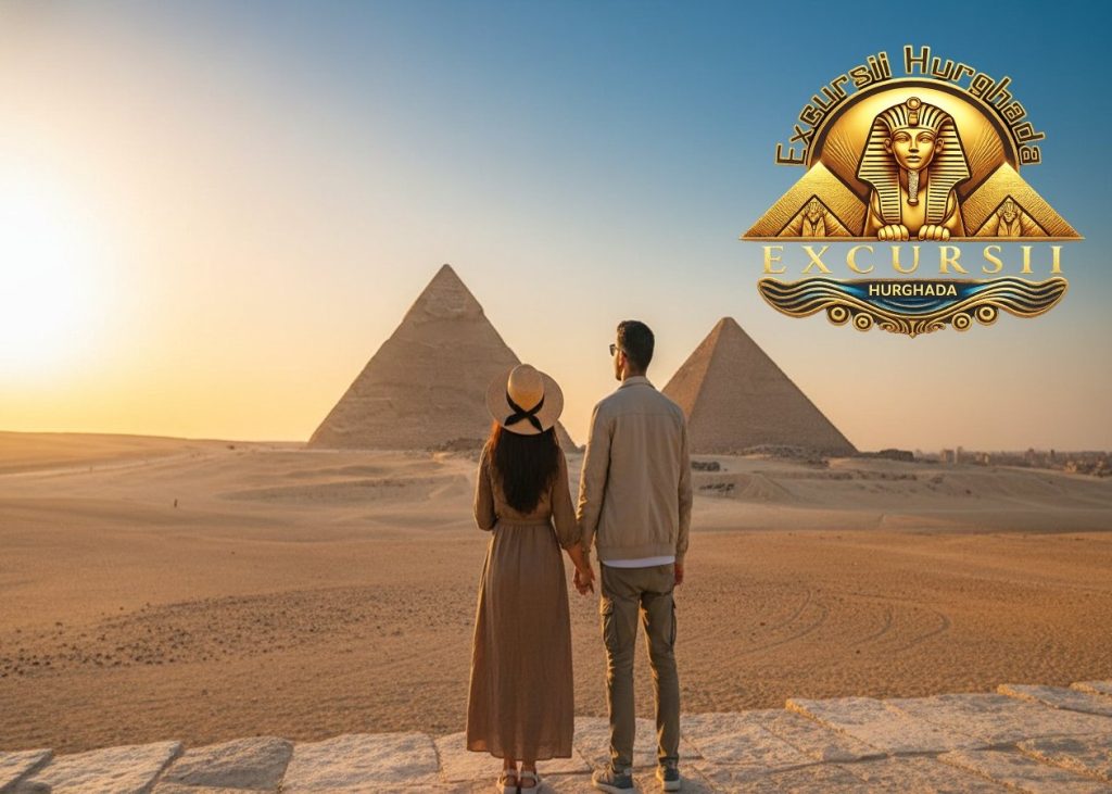 Sfaturi de Călătorie în Egipt pentru Români – Tot Ce Trebuie să Știi - turiști privind Piramidele din Giza la apus